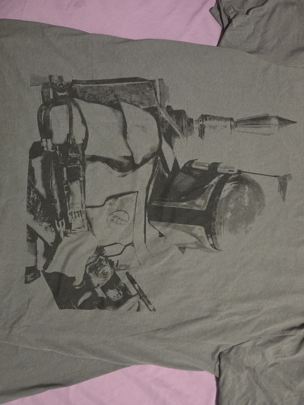 MAD Engine Men's Olive Green Star Wars Boba Fett Graphic Tee